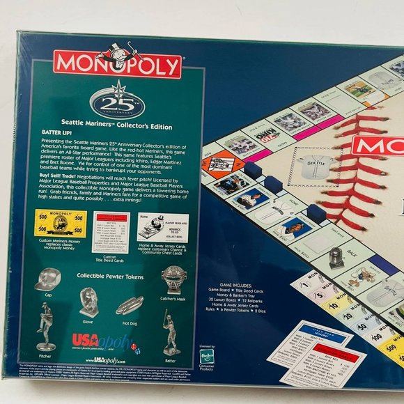 Vintage Monopoly Seattle Mariners MLB 25th Anniversary Board Game New Sealed - Picture 6 of 7